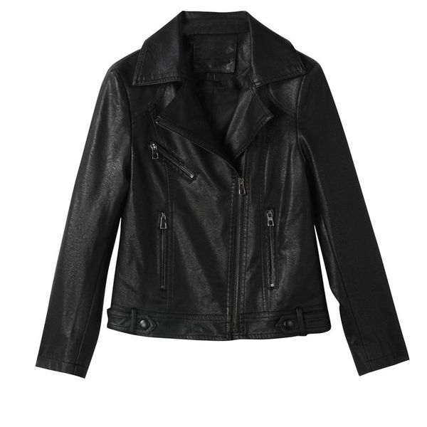 women's leather & faux women jackets soft pu motorcycle coat korean chic autumn female streetwear zipper outerwear, Black
women's leather & faux women jackets soft pu motorcycle coat korean chic autumn female streetwear zipper outerwear, Black