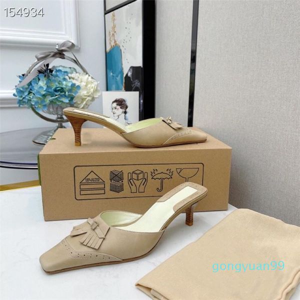 luxury brand designer trend thin heel sandals slippers retro tassel high heels half slipper classic womens shoes with complete packaging, Black
luxury brand designer trend thin heel sandals slippers retro tassel high heels half slipper classic womens shoes with complete packaging, Black