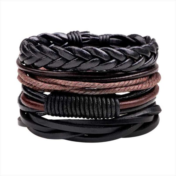 link, chain pu woven bracelet for men multilayer simple style bangles adjustable leather accessories jewelry, Black
link, chain pu woven bracelet for men multilayer simple style bangles adjustable leather accessories jewelry, Black