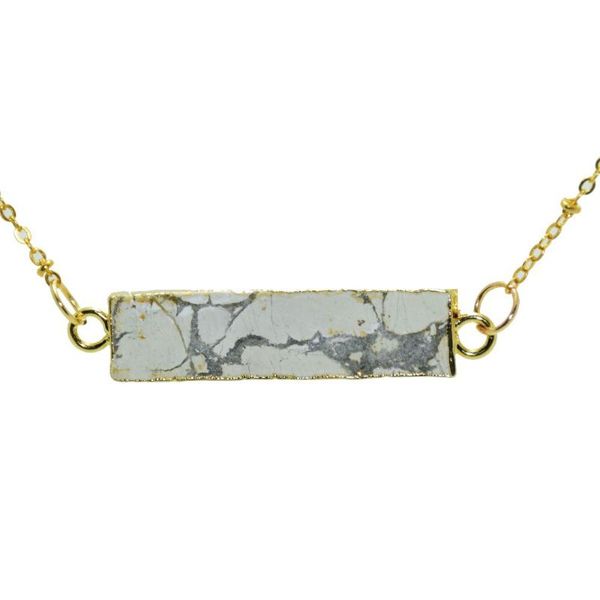 pendant necklaces natural marble white howlite connector necklace gold bezel jewelry girl faceted stone long rectangle chain, Silver
pendant necklaces natural marble white howlite connector necklace gold bezel jewelry girl faceted stone long rectangle chain, Silver
