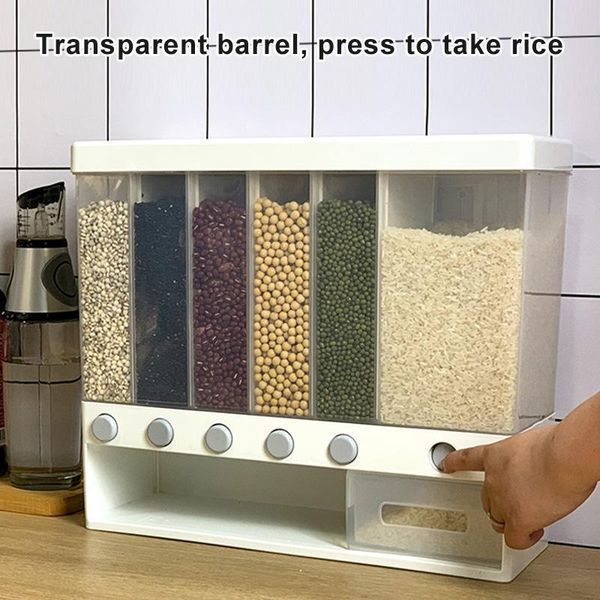 wall-mounted dry dispenser rice bucket multi compartments automatic metering storage box sealed grain container myd bottles & jars
wall-mounted dry dispenser rice bucket multi compartments automatic metering storage box sealed grain container myd bottles & jars