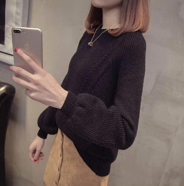 women's sweaters autumn style fashion simple temperament pullover knitted sweater women black, White;black
women's sweaters autumn style fashion simple temperament pullover knitted sweater women black, White;black