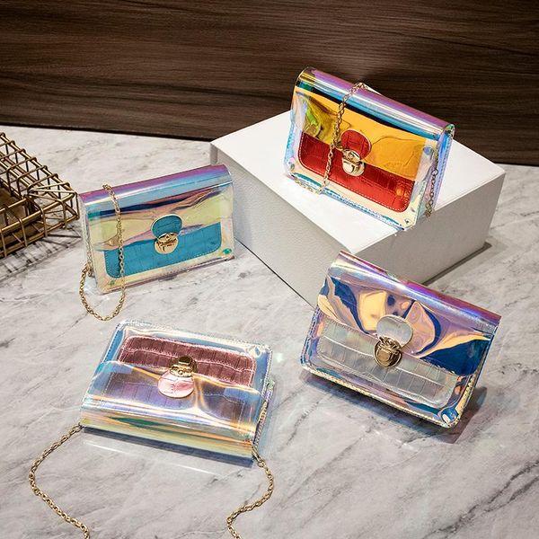 storage bags women transparent crossbody purse, fashion holographic clear shoulder messenger bag with chain strap
storage bags women transparent crossbody purse, fashion holographic clear shoulder messenger bag with chain strap