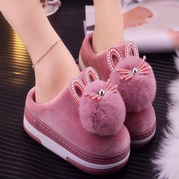 slippers cool pompom platform ladies thick bottom furry velvet winter shoes girls indoor, Black
slippers cool pompom platform ladies thick bottom furry velvet winter shoes girls indoor, Black