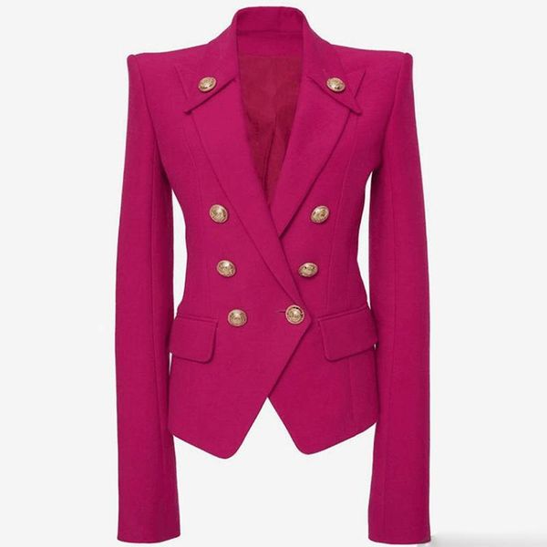 women's suits & blazers high street 2021 stylish designer blazer double breasted lion buttons slim fitting jacket, White;black
women's suits & blazers high street 2021 stylish designer blazer double breasted lion buttons slim fitting jacket, White;black