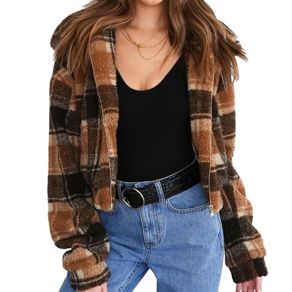 women's jackets women plaid wool jacket adults casual color block long sleeve lapel zipper cardigan, Black;brown
women's jackets women plaid wool jacket adults casual color block long sleeve lapel zipper cardigan, Black;brown