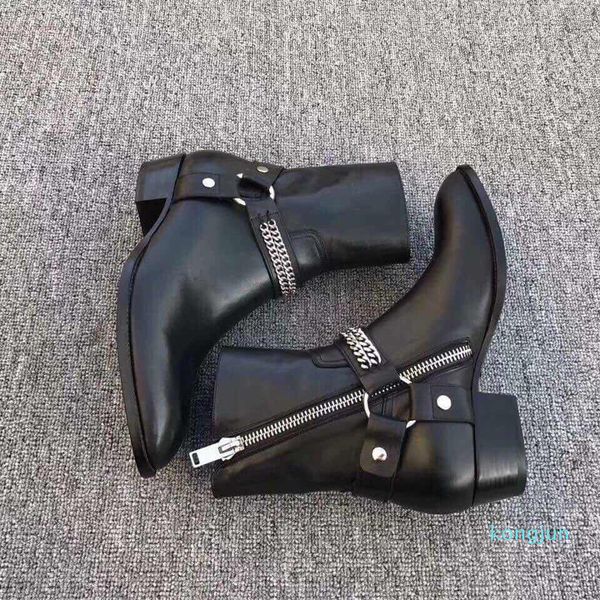 designer- fashion biker chains ankle boots mens shoes pointed toe buckle men boots brown leather men dress shoes boots shoes men, Black
designer- fashion biker chains ankle boots mens shoes pointed toe buckle men boots brown leather men dress shoes boots shoes men, Black