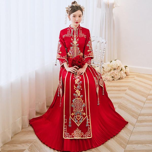 ethnic clothing lovers embroidery wedding costume large size cheongsam chinese style marriage set bride bridegroom toast 5xl 6xl, Red
ethnic clothing lovers embroidery wedding costume large size cheongsam chinese style marriage set bride bridegroom toast 5xl 6xl, Red