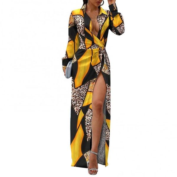 casual dresses women printing leopard long sleeve deep v neck high waist split maxi dress, Black;gray
casual dresses women printing leopard long sleeve deep v neck high waist split maxi dress, Black;gray