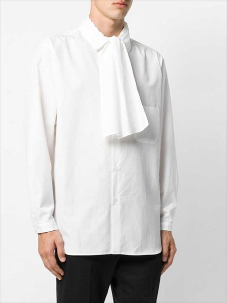 men's casual shirts autumn and winter scarf collar tie jacket pocket solid color long sleeve shirt white splicing double, White;black
men's casual shirts autumn and winter scarf collar tie jacket pocket solid color long sleeve shirt white splicing double, White;black