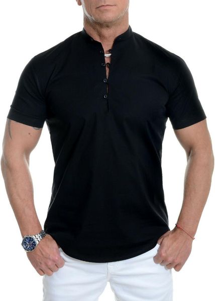 men's shirt solid black white polyester blended pullover button collar ultra light short sleeve for casual clothing shirts, White;black
men's shirt solid black white polyester blended pullover button collar ultra light short sleeve for casual clothing shirts, White;black
