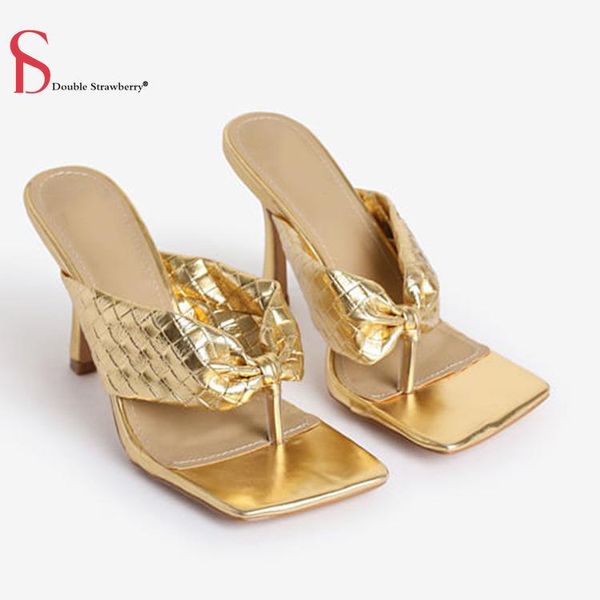 double strawberry heels shoes summer women shiny material bright color flip flops high-heeled sandals plus size slides slippers, Black
double strawberry heels shoes summer women shiny material bright color flip flops high-heeled sandals plus size slides slippers, Black