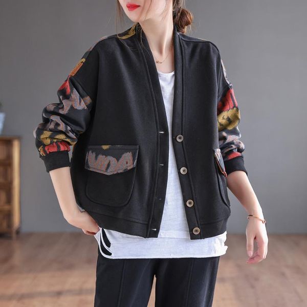 women's jackets 21 women coats winter vintage print fleece thick pockets v-neck collar single-breasted loose female fashion cardigan, Black;brown
women's jackets 21 women coats winter vintage print fleece thick pockets v-neck collar single-breasted loose female fashion cardigan, Black;brown