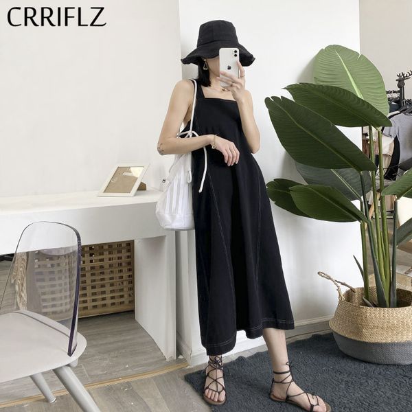 summer cotton casual strap dress women sleeveless slash neck solid tank straight mid-calf crriflz 210520, Black;gray
summer cotton casual strap dress women sleeveless slash neck solid tank straight mid-calf crriflz 210520, Black;gray