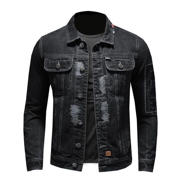 men's jackets embroidery distressed denim fashon men biker motorcycle jacket slim fit ripped jeans coat streetwear drop, Black;brown
men's jackets embroidery distressed denim fashon men biker motorcycle jacket slim fit ripped jeans coat streetwear drop, Black;brown