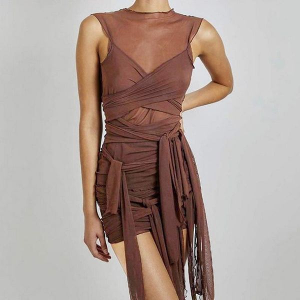 casual dresses shujin mesh see through bodycon party women clubwear mini dress solid sleeveless basic female outfits, Black;gray
casual dresses shujin mesh see through bodycon party women clubwear mini dress solid sleeveless basic female outfits, Black;gray