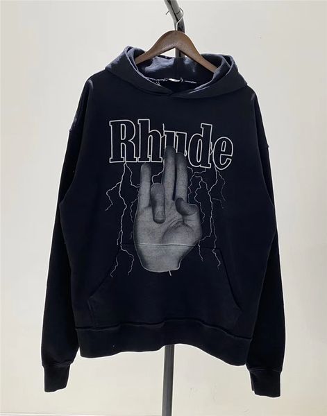 2021fw rhude shocker hoodie men women 1:1 vintage pullover gesture lightning digital print sweatshirts, Black
2021fw rhude shocker hoodie men women 1:1 vintage pullover gesture lightning digital print sweatshirts, Black