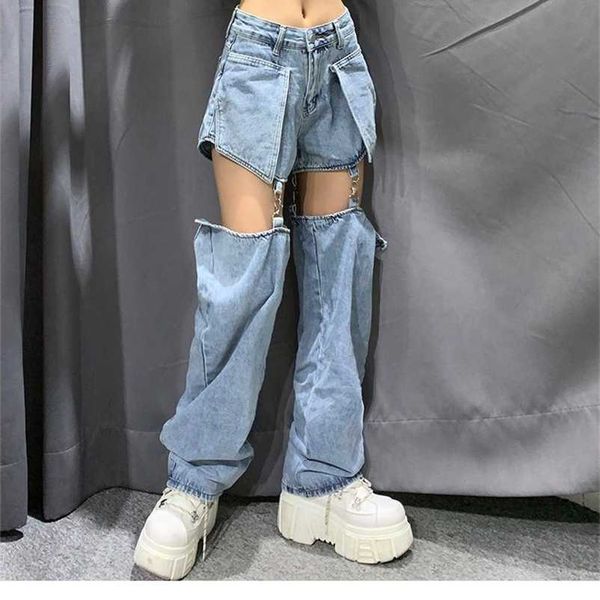 high street jeans women splice wide leg trousers hip-hop cotton loose retro chain removable cool girls womens denim pants 211119, Blue
high street jeans women splice wide leg trousers hip-hop cotton loose retro chain removable cool girls womens denim pants 211119, Blue