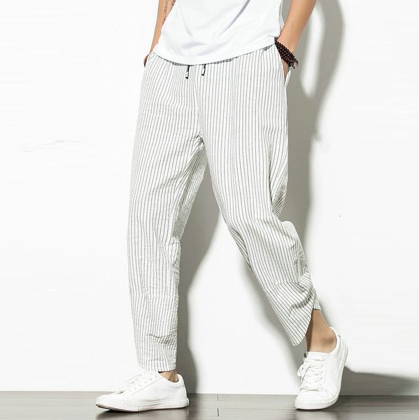 men's pants cotton linen striped casual joggers trousers streetwear sweatpants harem 5xl 2021 77o3, Black
men's pants cotton linen striped casual joggers trousers streetwear sweatpants harem 5xl 2021 77o3, Black