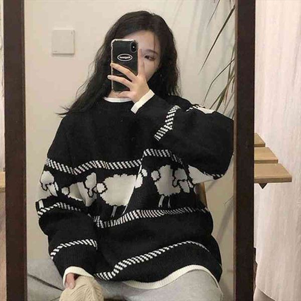 harajuku jumper autumn winter knitted sweater pullover women cartoon print ins cute sweaters pull femme, White;black
harajuku jumper autumn winter knitted sweater pullover women cartoon print ins cute sweaters pull femme, White;black