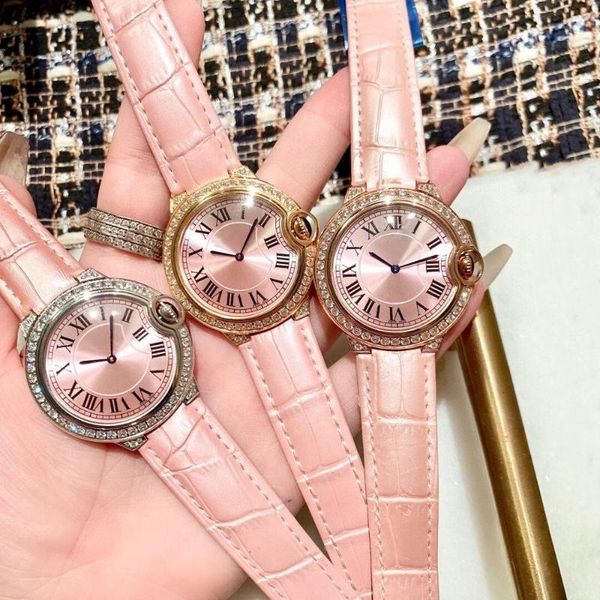 female wristwatch stainless steel roman numbers quartz watches women simple pink leather clock rhinestone bracelet 36mm wristwatches, Slivery;brown
female wristwatch stainless steel roman numbers quartz watches women simple pink leather clock rhinestone bracelet 36mm wristwatches, Slivery;brown