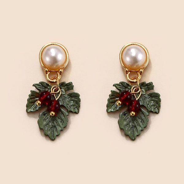 dangle & chandelier elegant green leaves pearl drop earrings delicate plant jewelry gold color red beads statement women earring christmas g, Silver
dangle & chandelier elegant green leaves pearl drop earrings delicate plant jewelry gold color red beads statement women earring christmas g, Silver