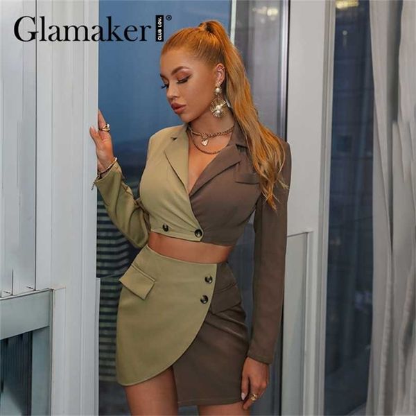 glamaker patchwork 2 piece sets autumn irregular design crop and a-line skirt women's elegant sets blazer suits winter 211022, White;black
glamaker patchwork 2 piece sets autumn irregular design crop and a-line skirt women's elegant sets blazer suits winter 211022, White;black