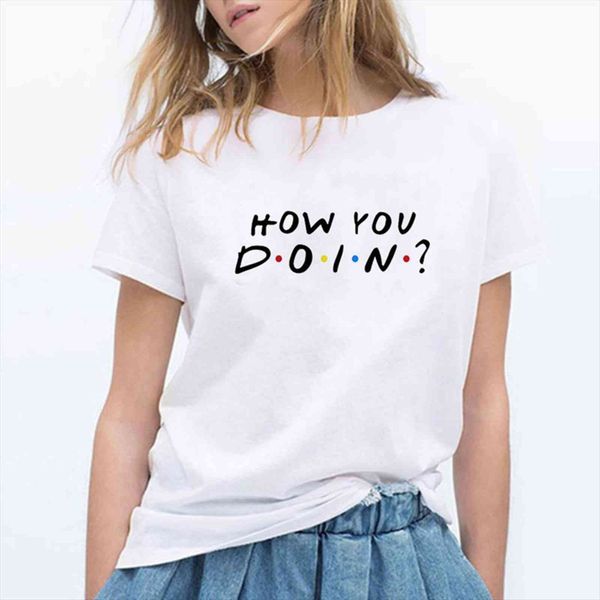 friends how you doin letter women t shirts print casual funny for lady tee hipster, White
friends how you doin letter women t shirts print casual funny for lady tee hipster, White