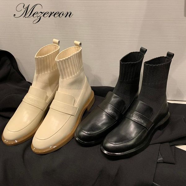 boots mezereon women patchwork ladies shoes retro girls ankle english leather loafer footwear stretch botas, Black
boots mezereon women patchwork ladies shoes retro girls ankle english leather loafer footwear stretch botas, Black