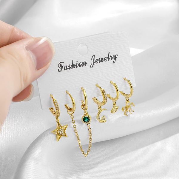 hoop & huggie fashion gold small earrings star moon eye dangle drop set for wmen party jewelry 2021, Golden;silver
hoop & huggie fashion gold small earrings star moon eye dangle drop set for wmen party jewelry 2021, Golden;silver