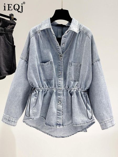 women's jackets ieqj loose short thin long-sleeved shirring denim jacket lapel long sleeve women coat fashion tide spring autumn 2021 3, Black;brown
women's jackets ieqj loose short thin long-sleeved shirring denim jacket lapel long sleeve women coat fashion tide spring autumn 2021 3, Black;brown