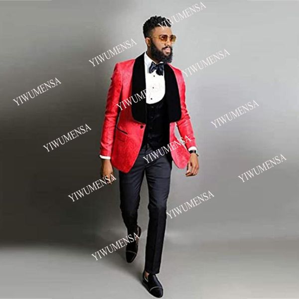men's suits & blazers spring/autumn burgundy jacquard wedding suit for men 2021 black peaked laple groomsman wear business formal tuxed, White;black
men's suits & blazers spring/autumn burgundy jacquard wedding suit for men 2021 black peaked laple groomsman wear business formal tuxed, White;black