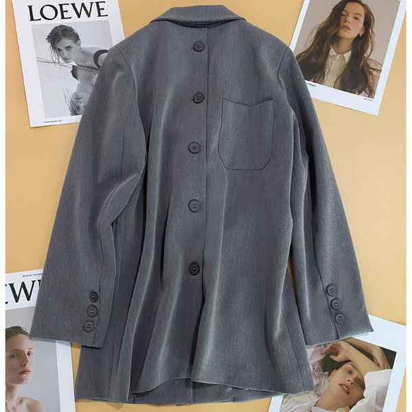women's suits & blazers fashion korean style loose female black blazer single-breasted button up collared long women spring autumn clot, White;black
women's suits & blazers fashion korean style loose female black blazer single-breasted button up collared long women spring autumn clot, White;black