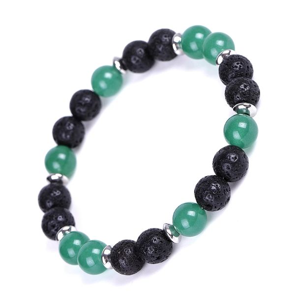 8mm natural stone volcanic rock round beaded bracelet stainless steel spacer green aventurine howlite beads reiki jewelry women, Black
8mm natural stone volcanic rock round beaded bracelet stainless steel spacer green aventurine howlite beads reiki jewelry women, Black