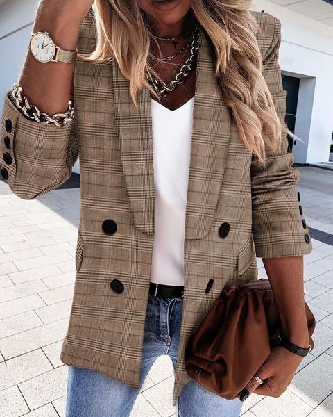 women's jackets 2021 autumn women elegant casual plain long sleeve double breasted suit coat lady female work office button design, Black;brown
women's jackets 2021 autumn women elegant casual plain long sleeve double breasted suit coat lady female work office button design, Black;brown
