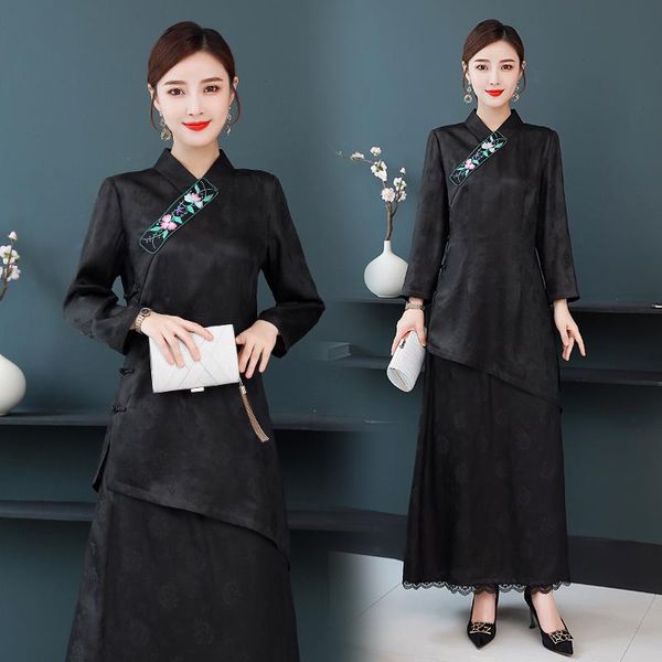 two piece dress chunli large size 2021 autumn and winter jacquard satin scented silk chinese style embroidered + long skirt female suit, White
two piece dress chunli large size 2021 autumn and winter jacquard satin scented silk chinese style embroidered + long skirt female suit, White