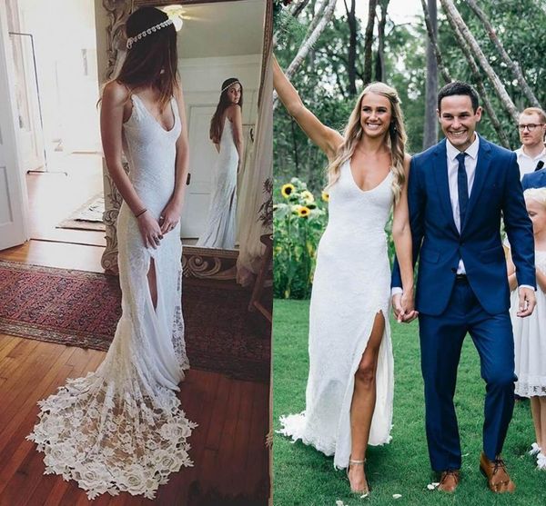 2021 deep v-neck boho wedding dresses garden side split spaghetti open back bridal dress party formal gowns vestido de novia extra small, White
2021 deep v-neck boho wedding dresses garden side split spaghetti open back bridal dress party formal gowns vestido de novia extra small, White