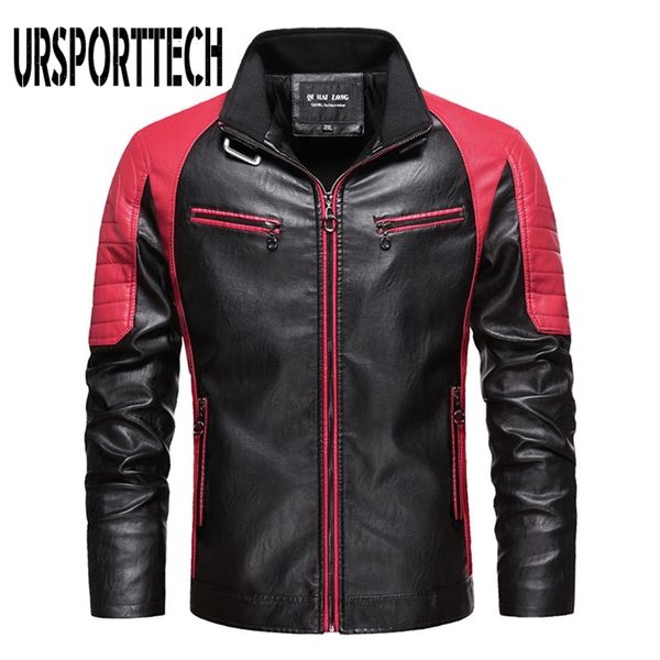 ursporttech spliced men's leather jacket casual fashion stand collar fleece vintage coat quality motorcycle leather jacket men 211111, Black
ursporttech spliced men's leather jacket casual fashion stand collar fleece vintage coat quality motorcycle leather jacket men 211111, Black