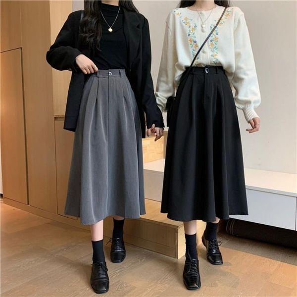 skirts women 2021 autumn winter fashion solid color ladies a-line midi skirt female wild high waist casual falda a279, Black
skirts women 2021 autumn winter fashion solid color ladies a-line midi skirt female wild high waist casual falda a279, Black