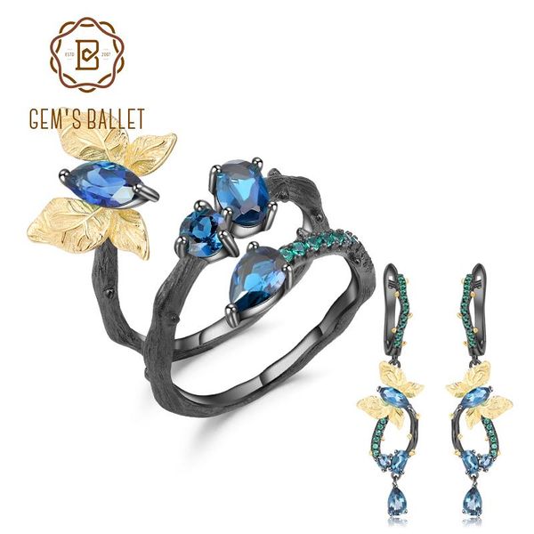 gem's ballet 4.67ct natural london blue z 925 sterling silver handmade butterfly branch ring earrings jewelry sets for women bracelet,, Black
gem's ballet 4.67ct natural london blue z 925 sterling silver handmade butterfly branch ring earrings jewelry sets for women bracelet,, Black
