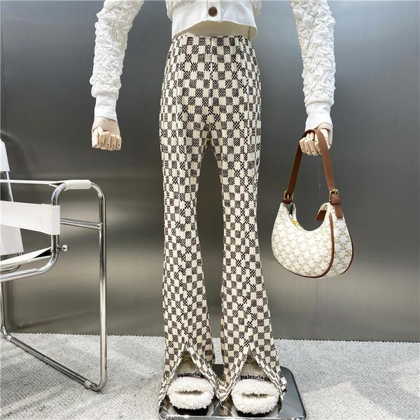 women's pants & capris brand original design retro casual autumn 2021 high waist slim straight tube slit floor, Black;white 
women's pants & capris brand original design retro casual autumn 2021 high waist slim straight tube slit floor, Black;white