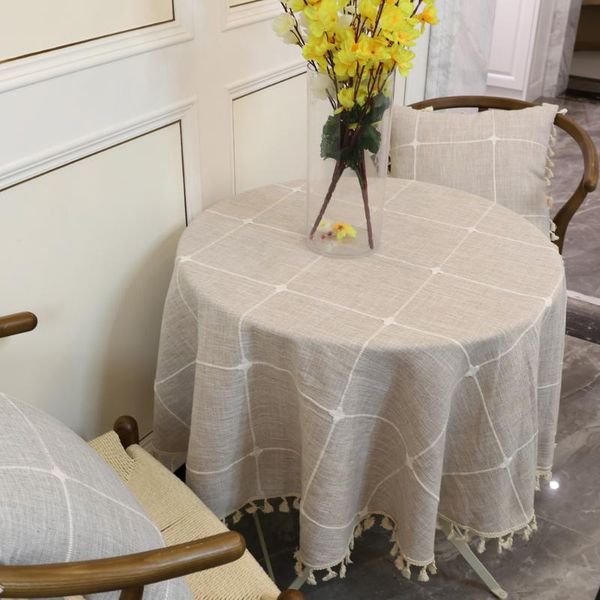 durable round table cloth embroidered grid tablecloths cotton linen cover japan style poetic tassel tablecloth home decor
durable round table cloth embroidered grid tablecloths cotton linen cover japan style poetic tassel tablecloth home decor