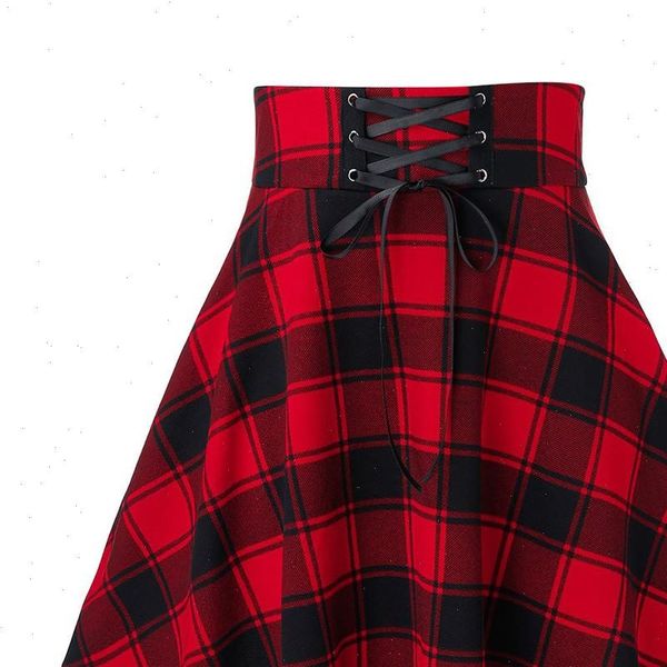 women skirt gothic punk harajuku plaid print lace up hip hop winter casual green grey red pleated woolen skater, Black
women skirt gothic punk harajuku plaid print lace up hip hop winter casual green grey red pleated woolen skater, Black