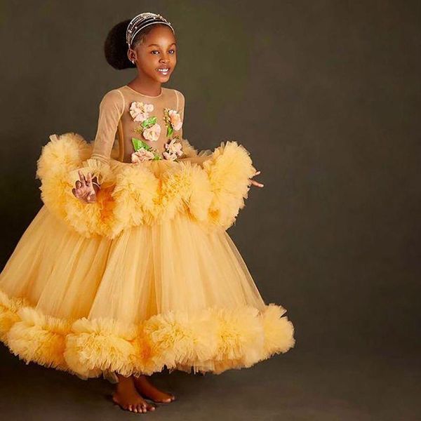girl's dresses flower girl ball gown tiers little wedding communion pageant gowns gold long sleeves, Red;yellow
girl's dresses flower girl ball gown tiers little wedding communion pageant gowns gold long sleeves, Red;yellow