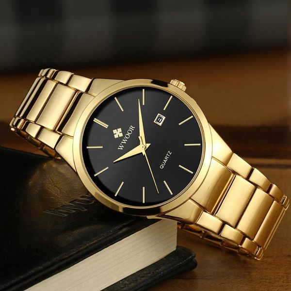 wristwatches wwoor 2021 brand fashion calendar watch men gold quartz luxury waterproof business sport relogio masculino, Slivery;brown
wristwatches wwoor 2021 brand fashion calendar watch men gold quartz luxury waterproof business sport relogio masculino, Slivery;brown