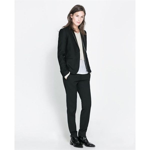women's suits & blazers black womens business female office uniform 2 piece blazer elegant ladies winter formal trouser custom, White;black
women's suits & blazers black womens business female office uniform 2 piece blazer elegant ladies winter formal trouser custom, White;black