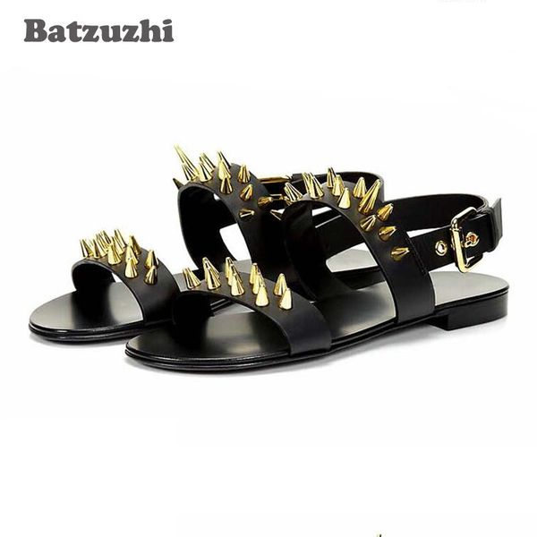 sandals fashion men shoes handmade genuine leather sandalias mujer 2021 with rivets designer's summer male slippers, Black
sandals fashion men shoes handmade genuine leather sandalias mujer 2021 with rivets designer's summer male slippers, Black