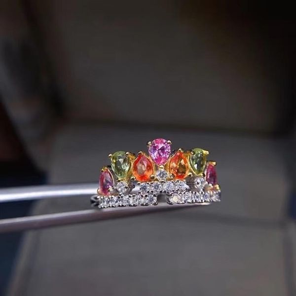 cluster rings luxurious big wide crown water drop natural gem ring multicolor sapphire s925 silver women's party gift jewelry, Golden;silver
cluster rings luxurious big wide crown water drop natural gem ring multicolor sapphire s925 silver women's party gift jewelry, Golden;silver