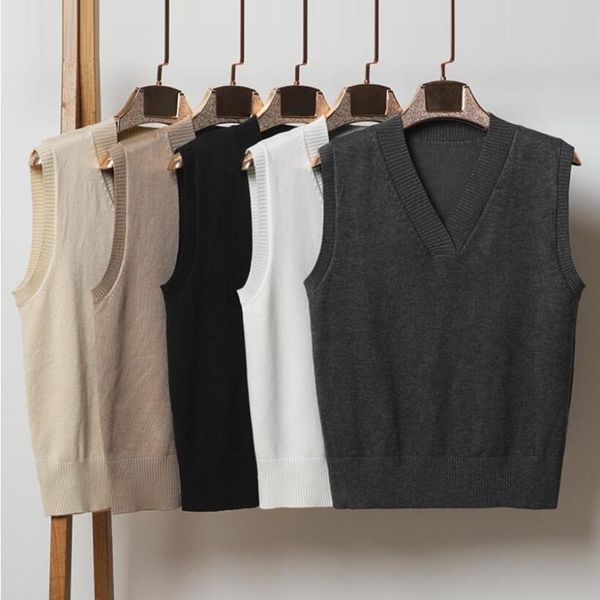women's vests spring autumn winter women knitted sweater sleeveless loose vest ladies v-neck pullover jumper pull femme jw9799, Black;white
women's vests spring autumn winter women knitted sweater sleeveless loose vest ladies v-neck pullover jumper pull femme jw9799, Black;white