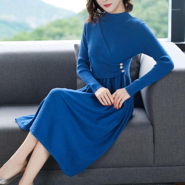 fashion design knit dress long sleeve women's fall winter 2021 high-end temperament thickened base sweater midi y793 casual dresses, Black;gray
fashion design knit dress long sleeve women's fall winter 2021 high-end temperament thickened base sweater midi y793 casual dresses, Black;gray